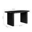 Axel Dining Set - 160cm - 6 Seater - Oval - Fluted - Black - Wood - 2 Chair and 1 Bench