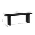 Axel Dining Set - 160cm - 6 Seater - Oval - Fluted - Black - Wood - 2 Chair and 1 Bench