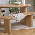 Axel Dining Set - 160cm - 6 Seater - Oval - Fluted - Oak - 2 Chair and 1 Bench