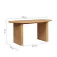 Axel Dining Set - 160cm - 6 Seater - Oval - Fluted - Oak - 4 Chair