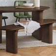 Axel Dining Set - 160cm - 6 Seater - Oval - Fluted - Walnut - 2 Chair and 1 Bench