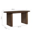 Axel Dining Set - 160cm - 6 Seater - Oval - Fluted - Walnut - 2 Chair and 1 Bench