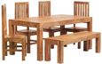 Ajmer Light Mango Wood 6 Seater Dining Set with 4 Chairs and 1 Bench