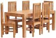 Ajmer Light Mango Wood 6 Seater Dining Set with 6 Chairs