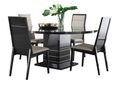 Versilia Round Dining Set - 4 Seater - 160cm - Black - with 4 Chairs