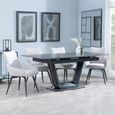 Alpha Black Ceramic Extending Dining Set - Ace Beige Fabric Swivel Dining Chair