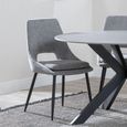 Alpha Black Ceramic Extending Dining Set - Peyton Grey Fabric Dining Chair