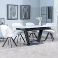 Alpha Extending Dining Set - 4-6 Seater - 140cm-180cm - White Ceramic - Ion Swivel Dining Chair - Cream Boucle Fabric