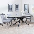 Apollo Grey Ceramic Extending Dining Set - Ace Grey Fabric Swivel Dining Chair