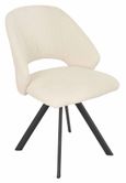 Apollo Grey Ceramic Extending Dining Set - Ion Cream Boucle Teddy Fabric Swivel Dining Chair