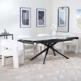 Apollo Grey Ceramic Extending Dining Set - Kiefer Cream Boucle Fabric Dining Chair