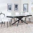 Apollo Grey Ceramic Extending Dining Set - Peyton Cream Fabric Dining Chair