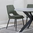 Apollo Grey Ceramic Extending Dining Set - Peyton Green Fabric Dining Chair