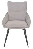 Apollo White Ceramic Extending Dining Set - Ace Grey Fabric Swivel Dining Chair
