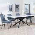 Apollo Extending Dining Set - 6-10 Seater - 160cm-220cm - White Ceramic - Darwin Dining Chair - Dark Grey Fabric