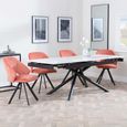 Apollo Extending Dining Set - 6-10 Seater - 160cm-220cm - White Ceramic - Ion Swivel Dining Chair - Orange Velvet Fabric
