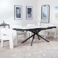 Apollo Extending Dining Set - 6-10 Seater - 160cm-220cm - White Ceramic - Kiefer Dining Chair - Cream Boucle Fabric
