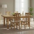 Appleby Extending Dining Set - 4 Seater - 120cm-153cm - Oak - with 4 Arizona Slatted Chairs - Beige Fabric Seat Pad