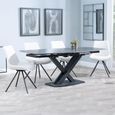 Arctic Black Ceramic Swivel Top Extending Dining Set - Boden Cream Fabric Swivel Dining Chair