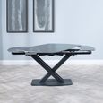 Arctic Black Ceramic Swivel Top Extending Dining Set - Darwin Dark Grey Fabric Dining Chair