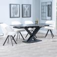 Arctic Black Ceramic Swivel Top Extending Dining Set - Ion Cream Boucle Teddy Fabric Swivel Dining Chair