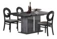 Augusta Grey Oak Effect Extending Dining Set with 4 Oval Back Chair