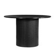Axel Round Dining Set - 4 Seater - 120cm - Black Fluted - with 4 Chairs