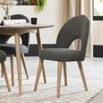 Dansk Scandi Oak Dining Table Set - 4 Seater - 4 Cold Steel Fabric Upholstered Chairs