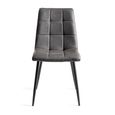 Dansk Scandi Oak Dining Table Set - Mondrian Dark Grey Faux Leather Chairs