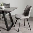Hirst Grey Painted Glass Dining Table Set - 6 Seater - 90cm - 6 Fontana Grey Velvet Chairs