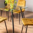 Martini Glass Dining Table Set - 6 Seater - 140cm - 4 Mondrian Mustard Velvet Chairs