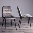 Martini Glass Dining Table Set - 6 Seater - 140cm - 6 Mondrian Grey Velvet Chairs