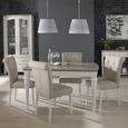 Montreux Extending Dining Table Set - 4-6 Seater - 140cm-180cm - 4 Upholstered Pebble Grey Fabric Chairs - Grey Washed Oak & Soft Grey