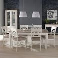 Montreux Extending Dining Table Set - 6-8 Seater - 180cm-225cm - 6 X Back Grey Bonded Leather Chairs - Grey Washed Oak & Soft Grey