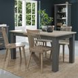 Oakham Dark Grey & Scandi Oak Extending Dining Table Set - 4-6 Seater - 152cm-192cm - 4 Ilva Spindle Chairs - Scandi Oak