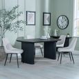 Bern Fluted Dining Set - 6 Seater - 160cm - Black - Darwin Dining Chairs - Cream Fabric