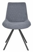 Bern Fluted Oak Effect Dining Set - Boden Dark Grey Fabric Swivel Dining Chair
