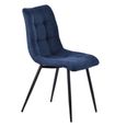 Bern Fluted Oak Effect Dining Set - Corona Blue Fabric Chairs