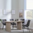 Bern Fluted Oak Effect Dining Set - Corona Grey Fabric Chairs