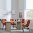 Bern Fluted Oak Effect Dining Set - Corona Orange Fabric Chairs