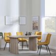 Bern Fluted Oak Effect Dining Set - Corona Yellow Fabric Chairs