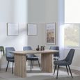 Bern Fluted Oak Effect Dining Set - Darwin Grey Fabric Dining Chair