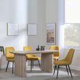 Bern Fluted Oak Effect Dining Set - Darwin Yellow Fabric Dining Chair