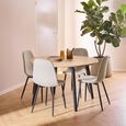 Cadiz Dining Set - Round - 4 Seater - 120cm - Oak - with Nesia Beige Fabric Dining Chair 