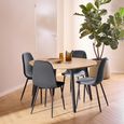 Cadiz Dining Set - Round - 4 Seater - 120cm - Oak - with Nesia Dark Grey Fabric Dining Chair 