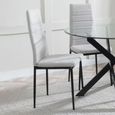 Camilla Grey Ceramic 4 Seater Dining Set - 4 Lido Sand Fabric Dining Chair with Black Legs