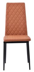 Camilla Grey Ceramic 4 Seater Dining Set - 4 Metro Burnt Orange Leather Dining Chair with Black Legs