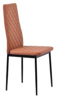 Camilla Grey Ceramic 4 Seater Dining Set - 4 Metro Burnt Orange Leather Dining Chair with Black Legs
