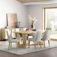 Cara Extending Dining Set - 6-8 Seater - 150cm-195cm - Oak  - with Luna Beige Fabric Dining Chair