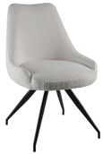 Carrara Grey Ceramic 4 Seater Round Extending Dining Set - 4 Arctic Cream Velvet Fabric Swivel Dining Chair